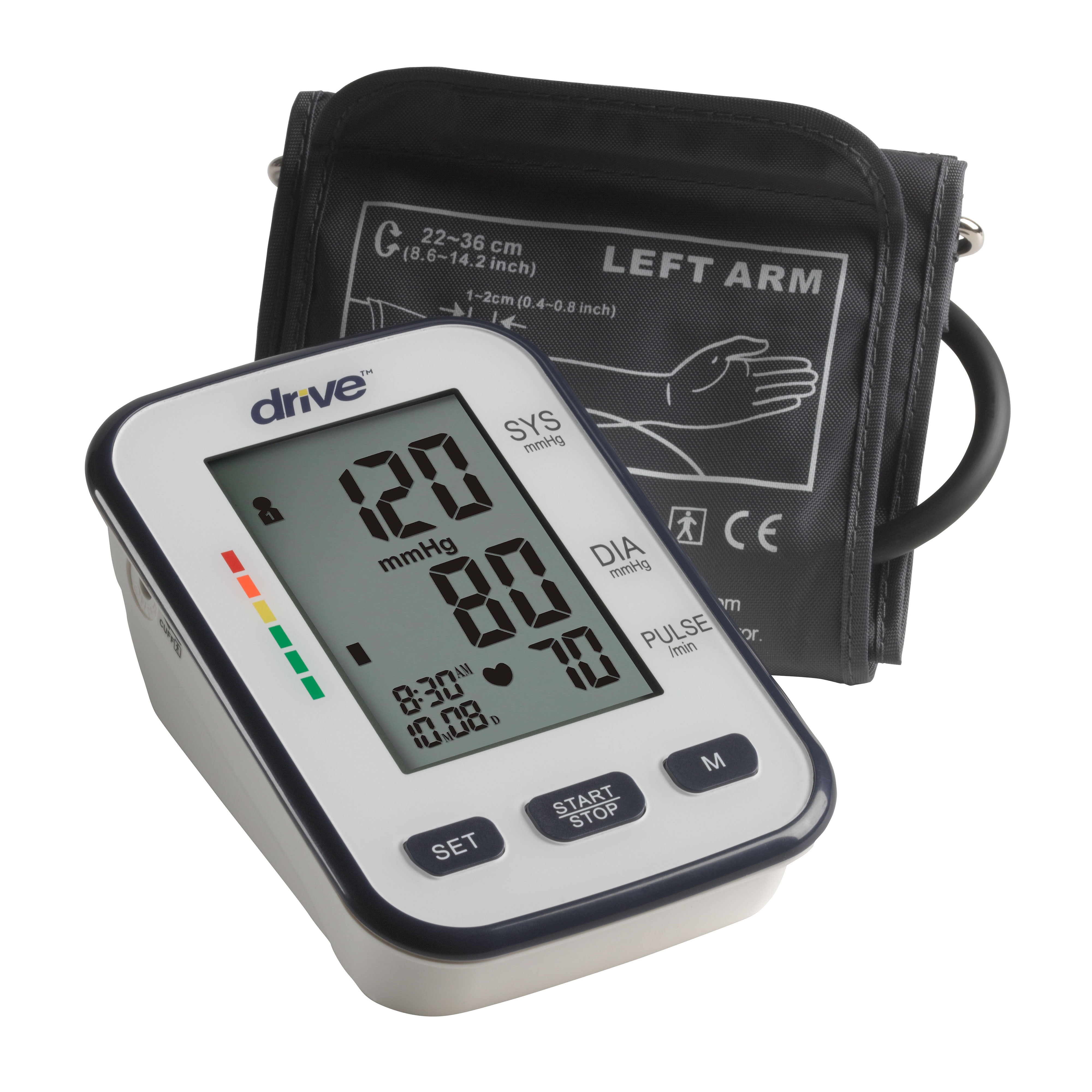 Drive Medium Cuff Arm Home Automatic Digital Blood Pressure Monitor 1-Tube Black 1 Each