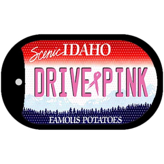 Drive Pink Idaho Novelty Metal Dog Tag Necklace DT-9647 2" x 1" Dog Tag (DT)