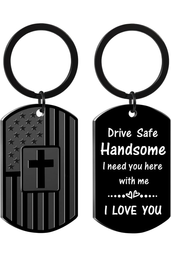 Drive Safe Gifts for Men Boyfriend Him Husband, Drive Safe Keychain for Birthday Christmas Valentines Day Gifts Ideas