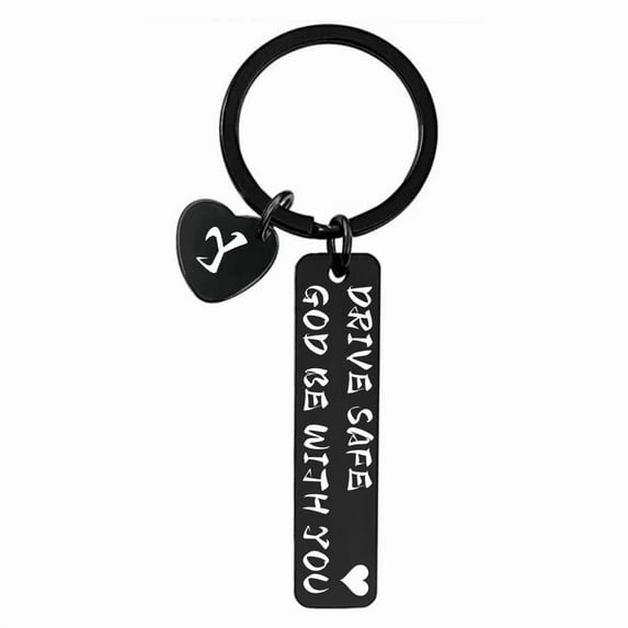 Drive Safe Keychain for Boyfriend Brother, Father,"GOD BE WITH YOU " "LOVE YOU" 26-letter keychain,gifts for Boyfriend Brother, Father on birthday christmas valentines day