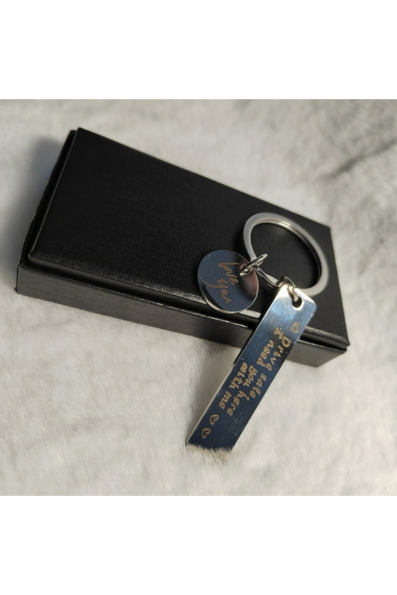 Drive Safe Keychain Gifts for Boyfriend Love You Keychain Key Ring Gifts for Dad Husband Boyfriend Birthday Valentine’s Day Father's Day Gifts from Girlfriend Wife Daughter Son Family Stainless Steel