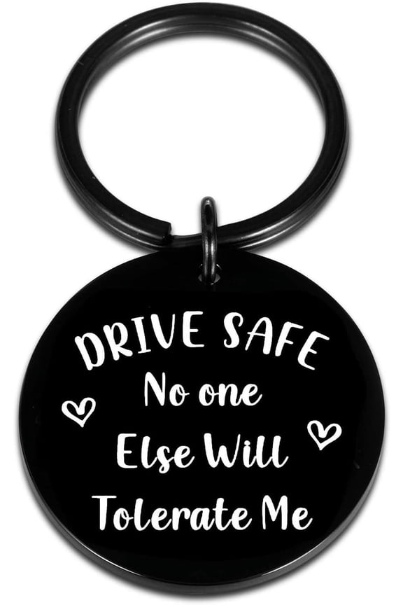 Drive Safe Keychain Gifts for Boyfriends, 11th Anniversary Steel Gift for Couples New Drivers Keychian Gift, Anniversary Funny Gifts for Couples Anniver-Sary Wedding Gfit for Husband Boyfriend
