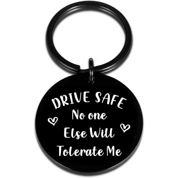 Drive Safe Keychain Gifts for Boyfriends, 11th Anniversary Steel Gift for Couples New Drivers Keychian Gift, Anniversary Funny Gifts for Couples Anniver-Sary Wedding Gfit for Husband Boyfriend