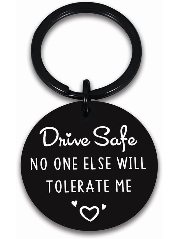 Drive Safe Keychain for Him, Boyfriend Gift, Valentines Day Gifts for Boyfriend, Husband Birthday Gift Ideas, 1 Year Anniversary Sweetest Day Gifts for Him Her, Romantic Gifts for Him