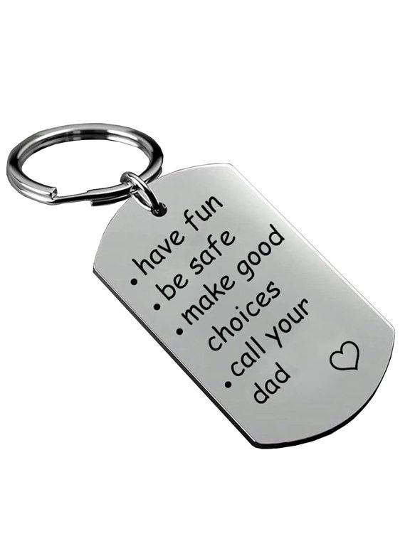 Drive Safe Keychain, New Driver Keychain Gift for Daughter Son Grandchildren, Call Your Mom Dad for New Driver Gift