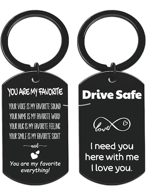 Drive Safe Keychain for Boyfriend Husband,Drive Safe Handsome I Need You Here With Me Keyring Birthday Gifts for Him Her