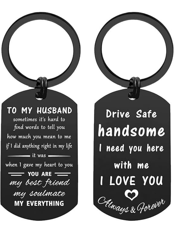 Drive Safe Keychain for Boyfriend Husband,Drive Safe Handsome I Need You Here With Me Keyring Birthday Gifts for Him Her
