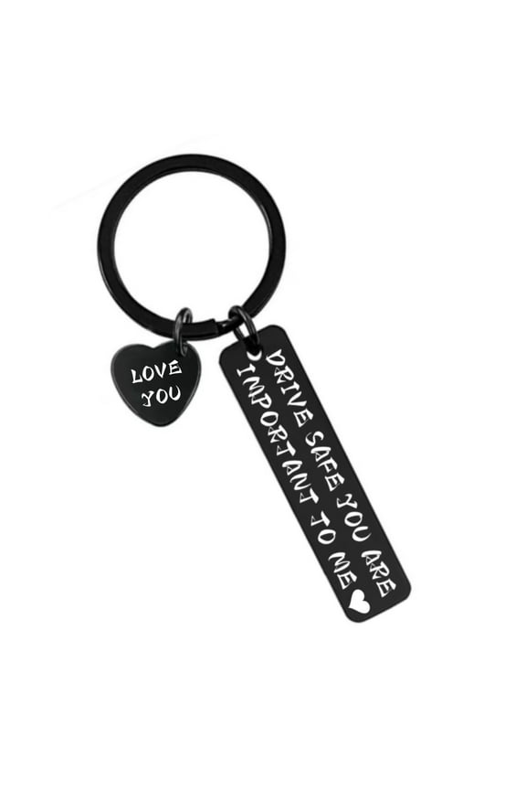 Drive Safe Keychain for him her - key chains for men “You are important to me” “i love you” 26-letter keychain gifts for boyfriend birthday christmas valentines day, LOVE YOU