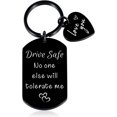 thumbnail image 1 of Drive Safe Keychian for Wife Husband-Stocking Stuffers for Women Men Christmas Party Gift for Adult White Elephant Gift for Her Him Secret Santa Gifts for Female Male Birthday Gifts Valentine Gifts, 1 of 6