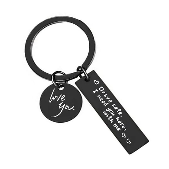 Drive Safe Keyring, I Love You Drive Safe Pendant, Drive Safe Key #Ring#, for Boyfriend Father Mother Birthday Keychain, Perfect Passed Driving Test Gift for Boyfriend or Husband B3V8