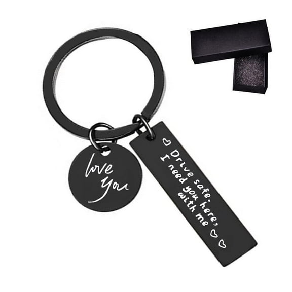 Drive Safe Keyring, I Love You Drive Safe Pendant, Drive Safe Key #Ring#, for Boyfriend Father Mother Birthday Keychain, Perfect Passed Driving Test Gift for Boyfriend or Husband P4A6