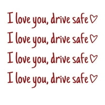 Drive Safe Rearview Mirror Sticker - I Love You English Heart-shaped Sticker for Car Mirror