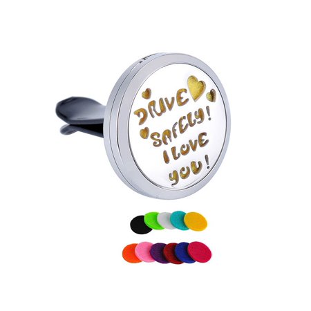 "Drive Safely!" Aromatherapy Perfume Essential Oil Diffuser Locket Car Vent Clip