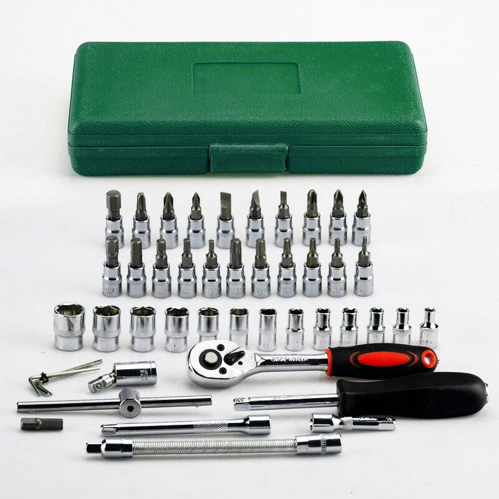 Drive Screwdriver Socket Ratchet Wrench Bit Car Repairing Tool 46Piece