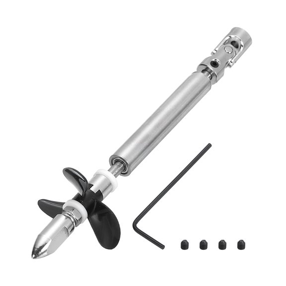 Drive Shaft W Propeller and Universal Joint, L100mm Shaft, L25mm Sleeve, D36mm Three Propeller for 3.17 mm Motor Shaft