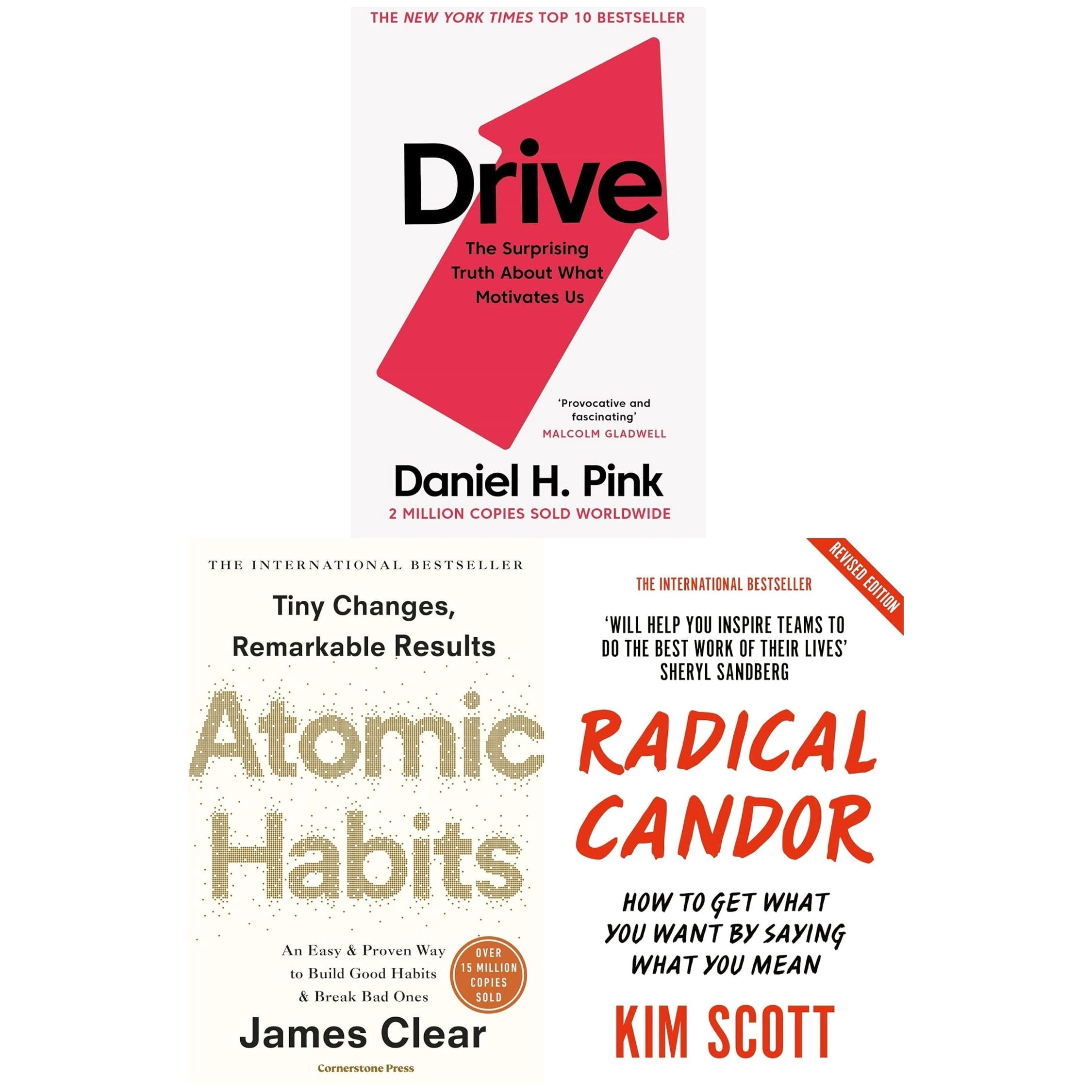 Drive The Surprising Truth, Radical Candor, Atomic Habits 3 Books ...