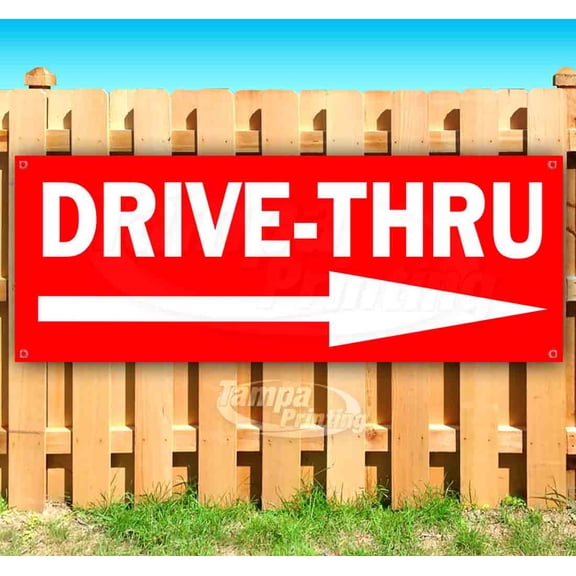 Drive-Thru 13 oz Vinyl Banner With Metal Grommets