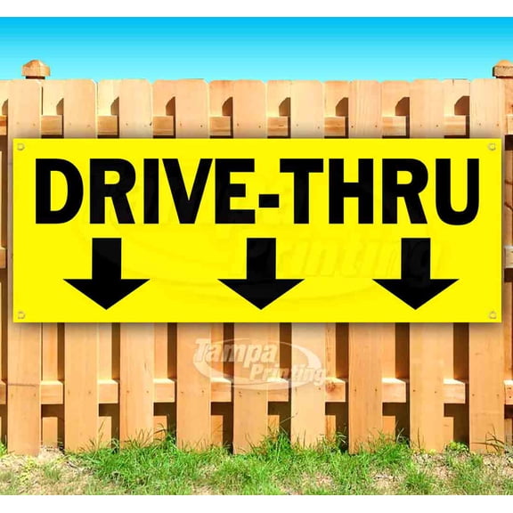 Drive-Thru 13 oz Vinyl Banner With Metal Grommets