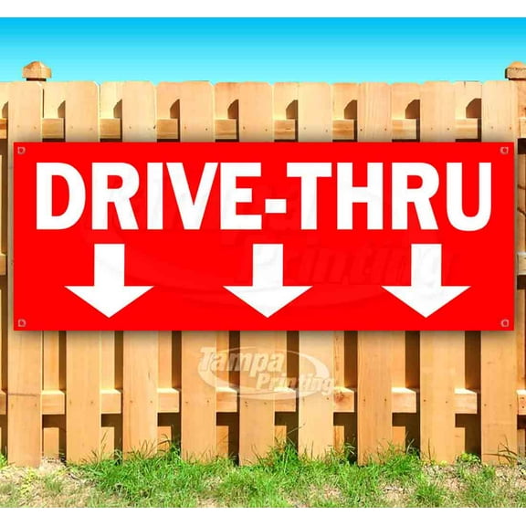 Drive-Thru 13 oz Vinyl Banner With Metal Grommets
