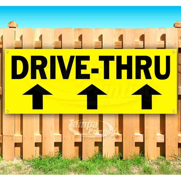 Drive-Thru 13 oz Vinyl Banner With Metal Grommets
