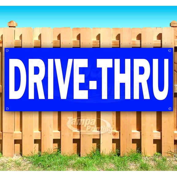 Drive-Thru 13 oz Vinyl Banner With Metal Grommets
