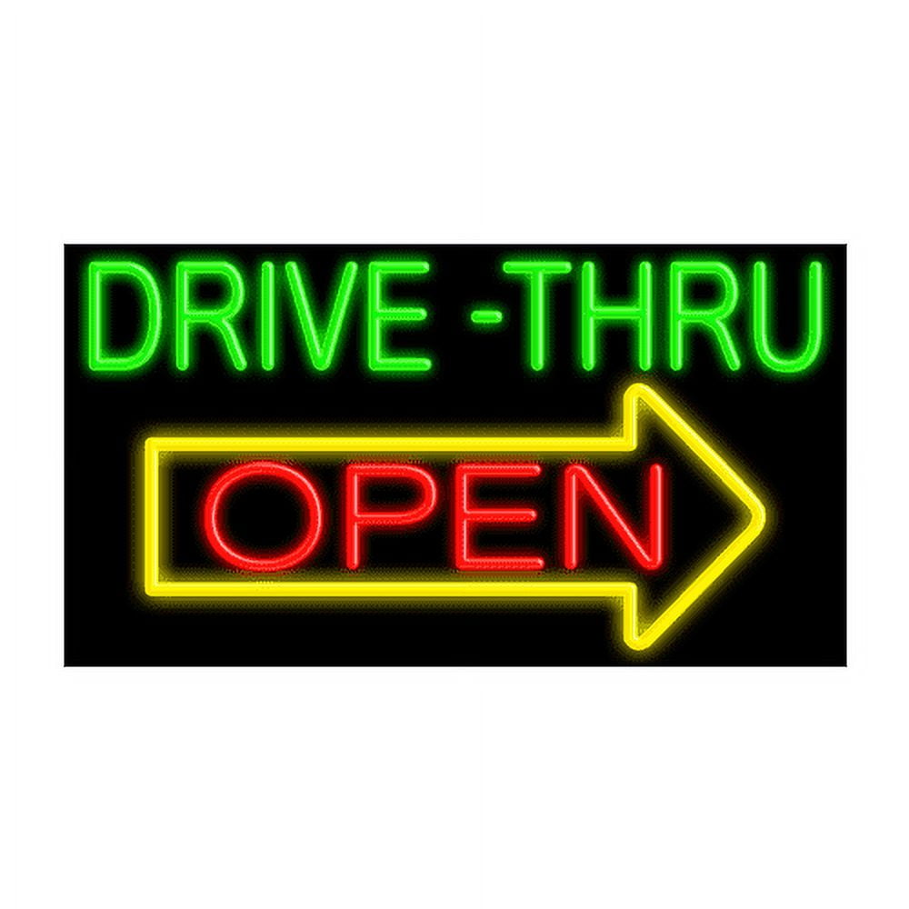 Drive Thru Open-Glass Neon Sign Made in USA - Walmart.com