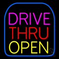 thumbnail image 1 of Drive Thru Open LED Neon Sign 16 x 16 - inches, Clear Edge Cut Acrylic Backing, with Dimmer - Bright and Premium built indoor LED Neon Sign for restaurant window and interior decor., 1 of 7