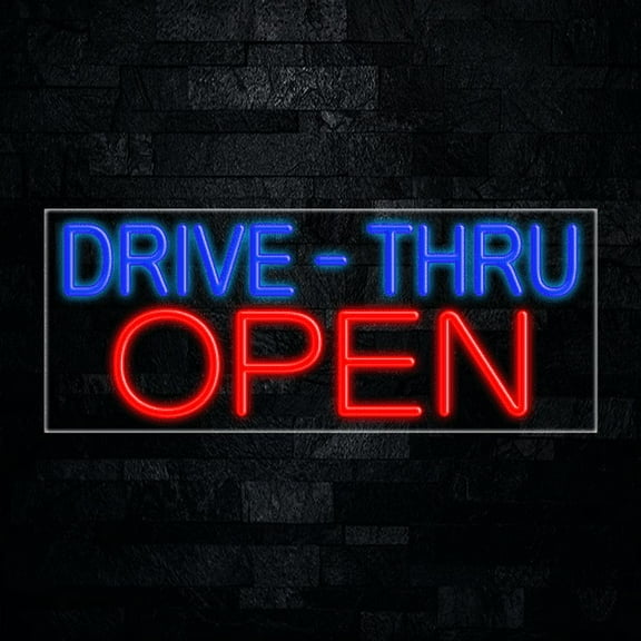 Drive Thru Open-LED Neon Sign 30"L x 12"H #30005