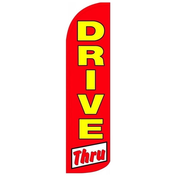 Drive Thru Windless flag Without Pole Advertisement /Business Flags | Feather Flag |
