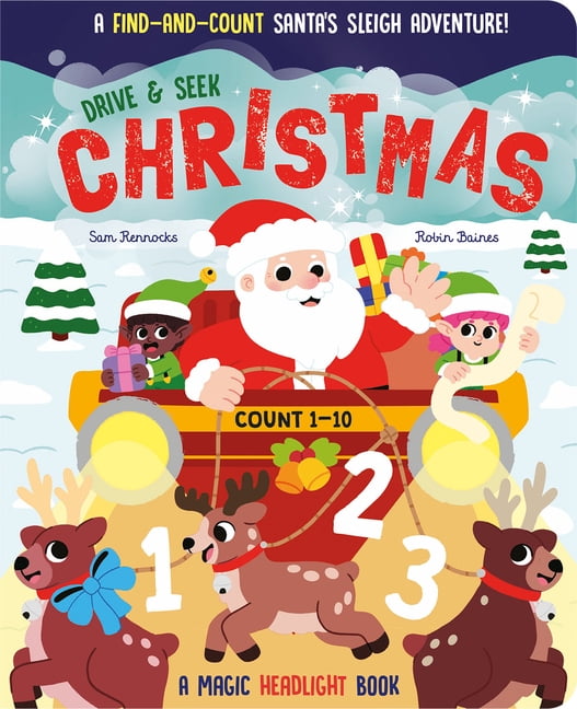 Drive & Seek - Magic Headlight Books Drive & Seek Christmas, (Board Book)