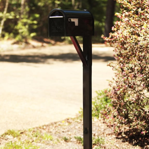Drive-in Post Kit Galvanized Steel Mailbox Post, Compatibility Code A, B, SDPK00AM, Black