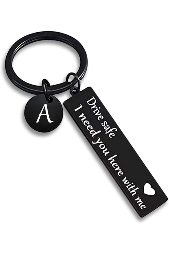 Drive safe keychain for boyfriend,26-letter keychain,gifts for boyfriend on birthday christmas valentines day
