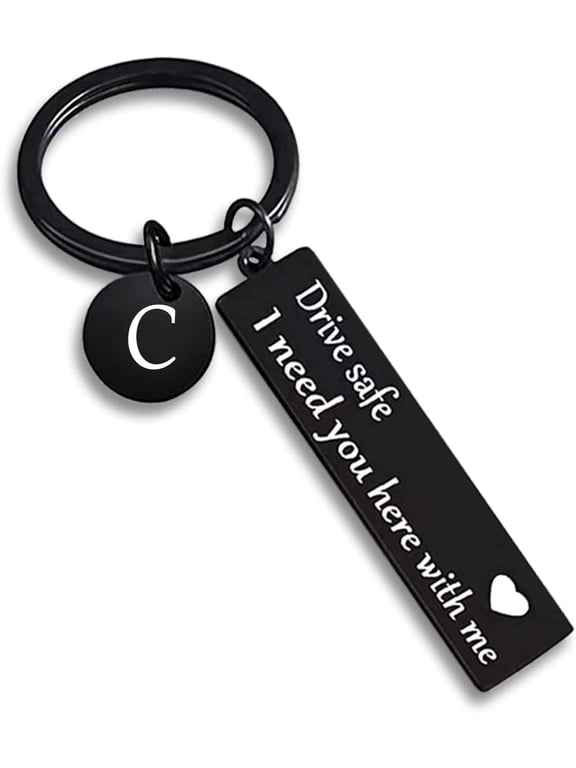 Drive safe keychain for boyfriend,26-letter keychain,gifts for boyfriend on birthday christmas valentines day