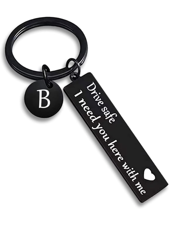 Drive safe keychain for boyfriend,26-letter keychain,gifts for boyfriend on birthday christmas valentines day