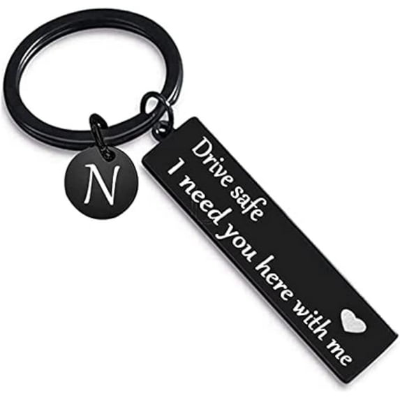 Drive safe keychain for boyfriend,26-letter keychain,gifts for boyfriend on birthday christmas valentines day