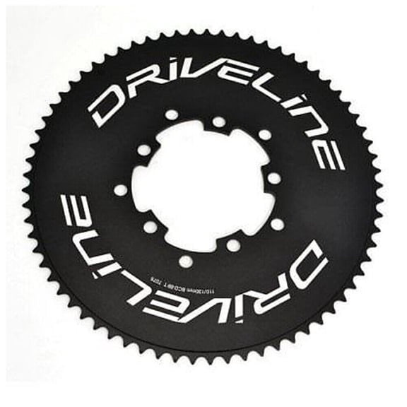 Driveline 69T AL7075 Road Bike Bicycle TT Chainring 69T, BCD 110/130mm, Black #ST1408