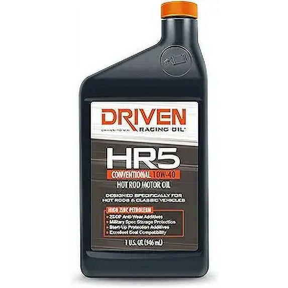 Driven HR5 10w-40 Hot Rod Oil - High ZDDP Zinc Conventional Motor Oil