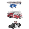 thumbnail image 1 of Driven Micro Rescue Fleet Lights & Sounds Vehicle 3-Pack (Fire Truck, Police SUV & Helicopter), 1 of 2