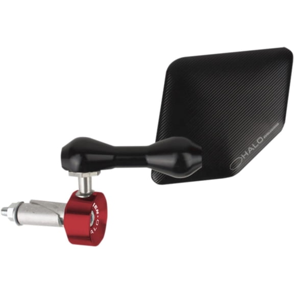 Driven Racing DHBMR-RD Halo Right Side Bar End Mirror - Stainless Steel - Red