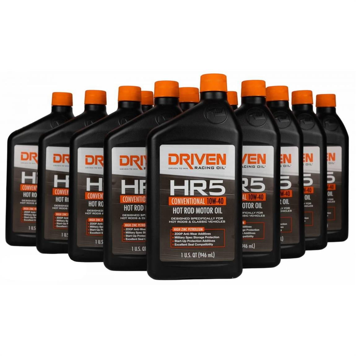 Driven racing oil 03807 hr5 conventional 10w40 motor oil 12 quarts