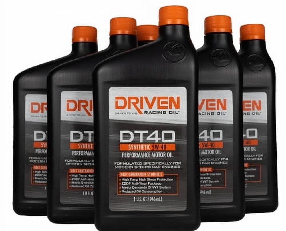 Free Shipping! Driven Racing Oil DT40 High Zinc Synthetic 5w-40 (6 ...