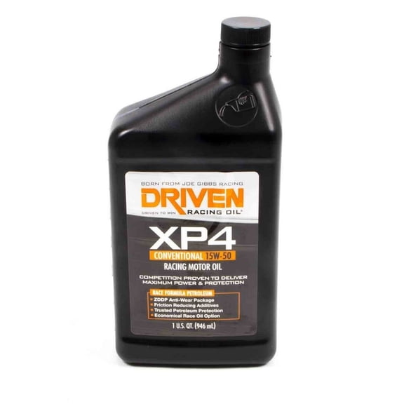 Joe Gibbs Driven Racing Oil 00506 XP4 15W-50 Conventional Racing Motor Oil - 1 Quart Bottle
