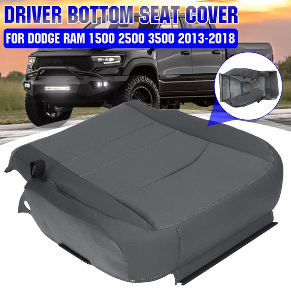 Driver Bottom Seat Cover For Dodge Ram 1500 2500 3500 2013-2018 Front Seat Bottom Cover Cloth Gray