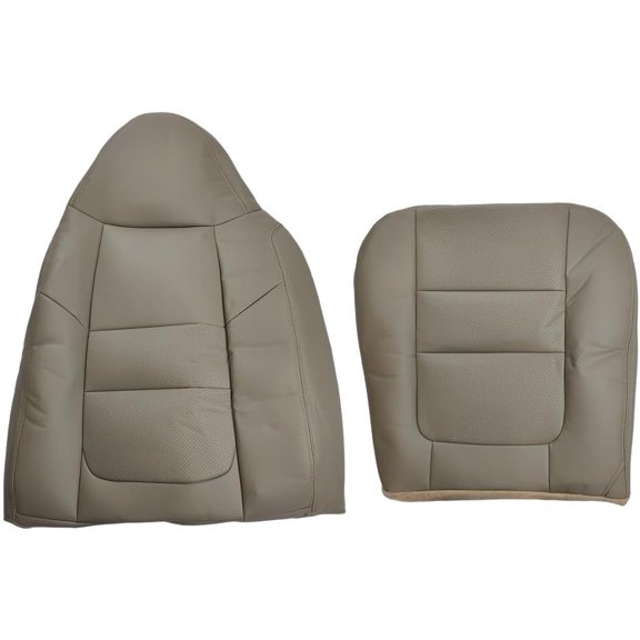 Driver Bottom & Top Leather Seat Covers TAN Replacement for 2001 Ford F250 F350 Lariat