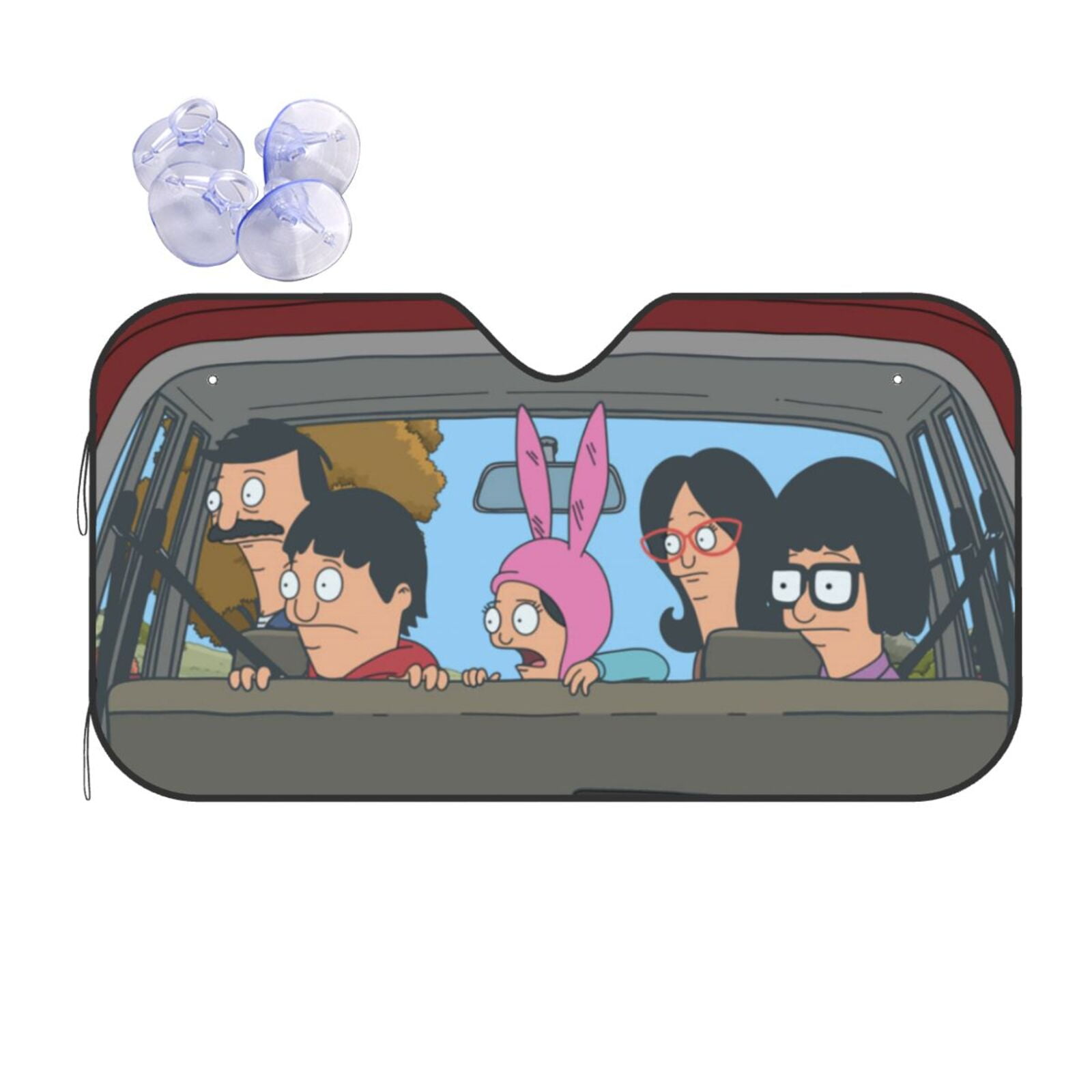 Driver Cartoon Bob's Burgers Fashion Car Sunshade UV Rays Sun Visor Protector Foldable Protect