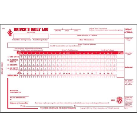 Driver Daily Log Book 10-pk. with Detailed Driver Vehicle Inspection Report & Simplified Recap - Book Format, 2-Ply with Carbon, 8.5" x 5.5", 31 Sets of Forms Per Book