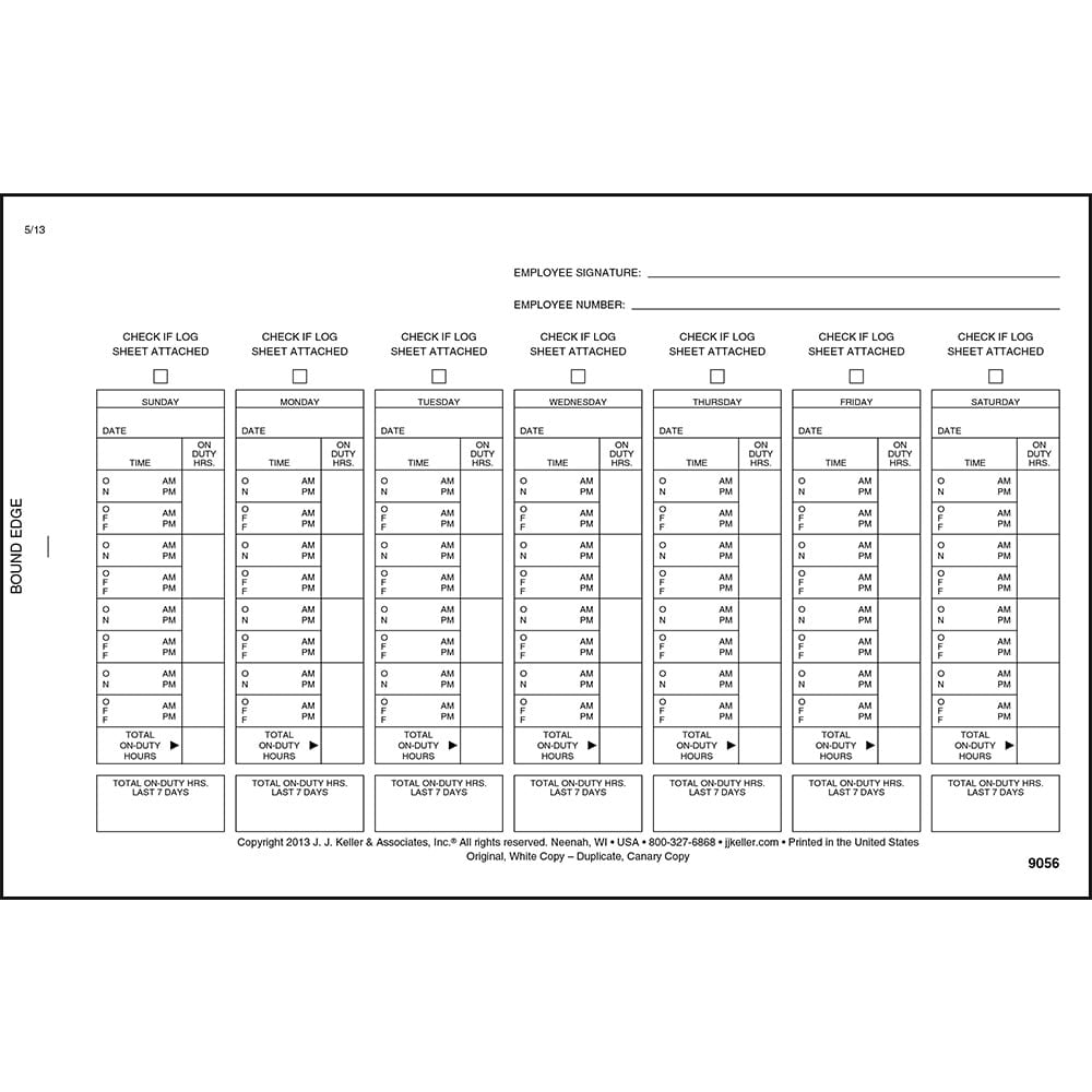 Driver Exemption Log Book 10pk. (Simplified DVIR) 2Ply with Carbon