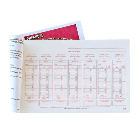 Driver Exemption Log Book 5-pk. for Short-Haul Operations - Book Format, 2-Ply Carbonless, 8.5" x 5.5", 18 Sets of Forms Per Book - J. J. Keller & Associates