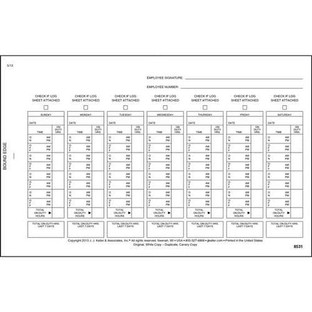 Driver Exemption Log Book 5-pk. for Short-Haul Operations - Book Format, 2-Ply Carbonless, 8.5" x 5.5", 18 Sets of Forms Per Book - J. J. Keller & Associates