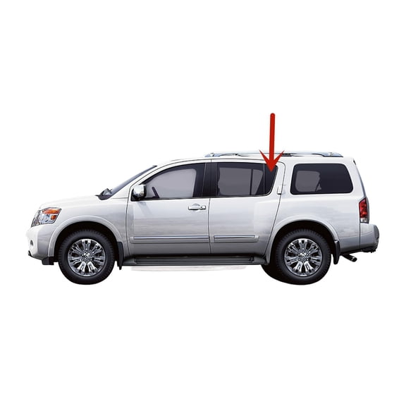 Driver Left Side Rear Vent Window Vent Glass Compatible with Nissan Armada 2005-2014 Models / Pathfinder Armada 2004 Models
